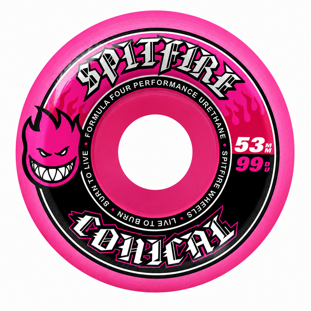 Spitfire Formula Four Conical 99D 53mm Pink Skateboard Wheels