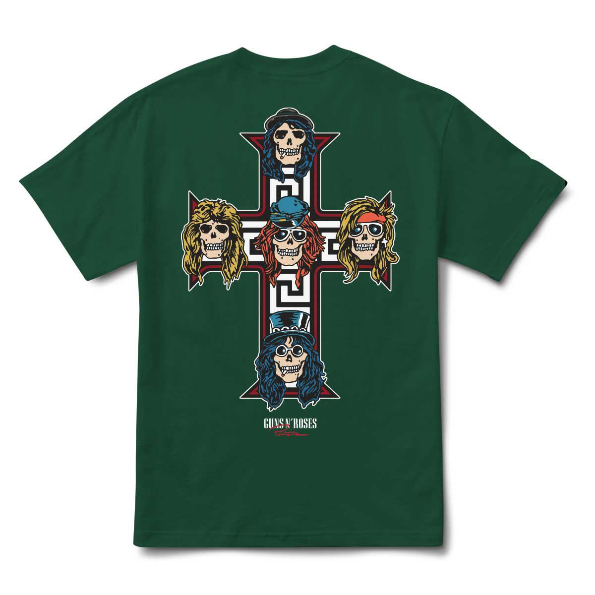 Primitive Cross Guns N Roses Forest Green S/s Shirt