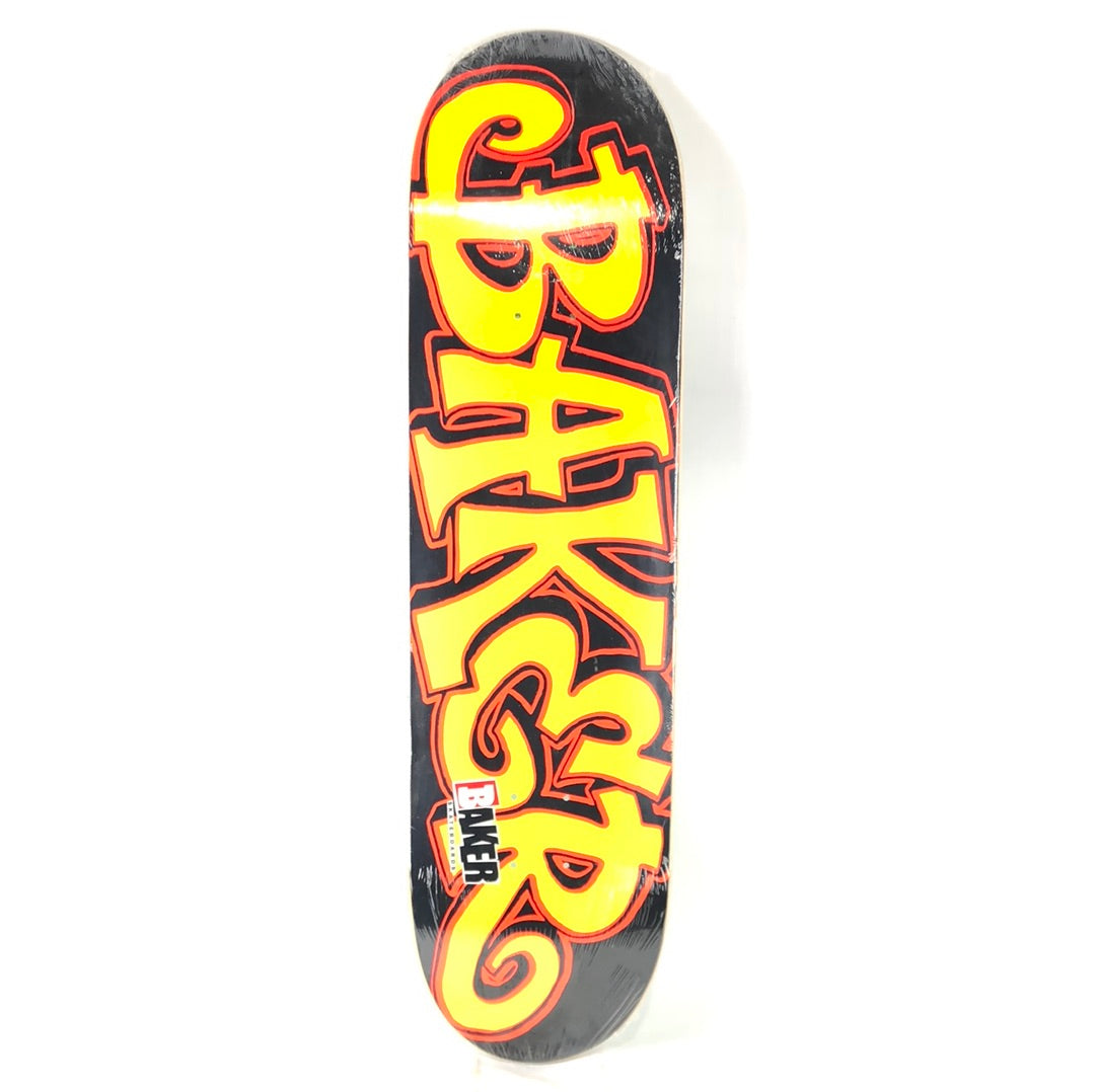 Baker Script Black Neon Yellow Neon Orange Size 8.3 Skateboard Deck