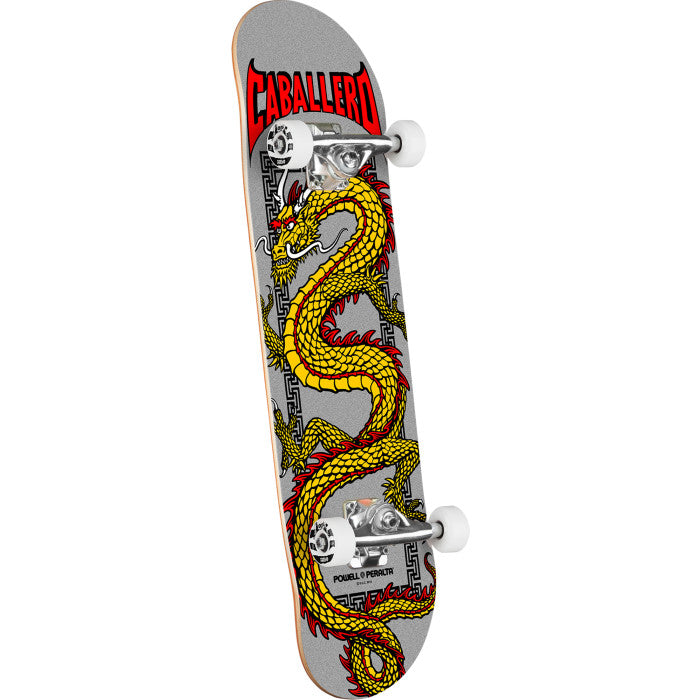 Powell Peralta Cab Chinese Dragon Birch Metallic Silver 7.75" Skateboard Complete