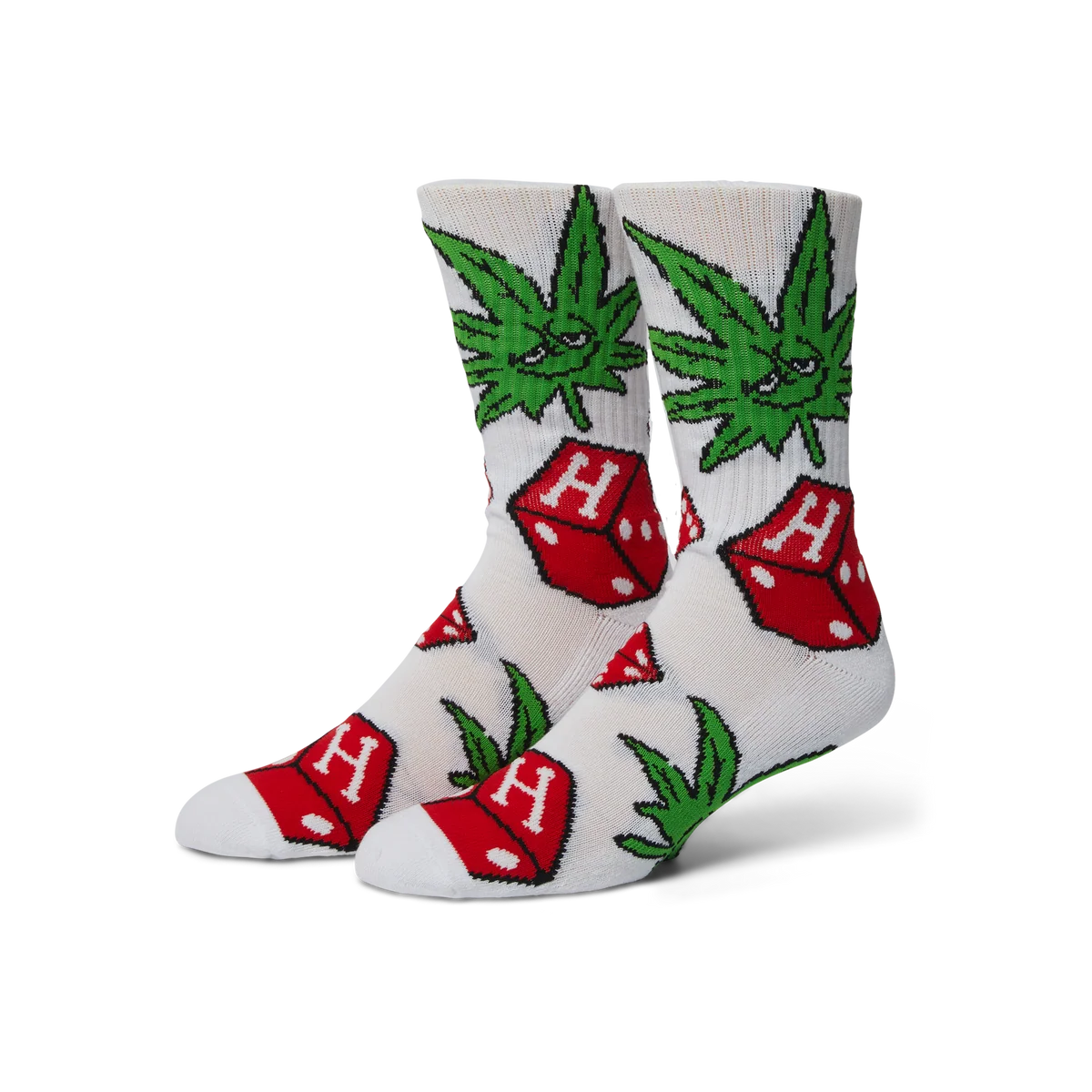 HUF Dice Buddy White Crew Sock