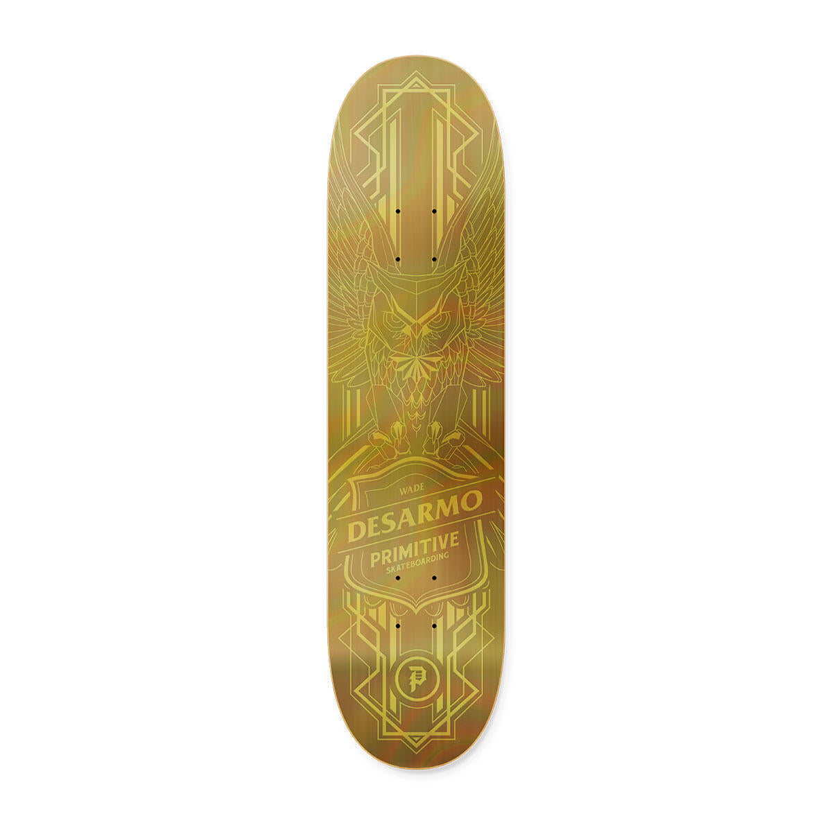 Primitive Dersarmo Holofoil Owl Gold 8.38" Skateboard Deck