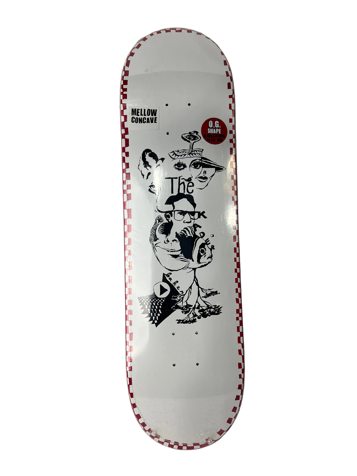 Baker Kader Sylla Daydreams White Red Black Size 8.475" Vintage NOS Deck