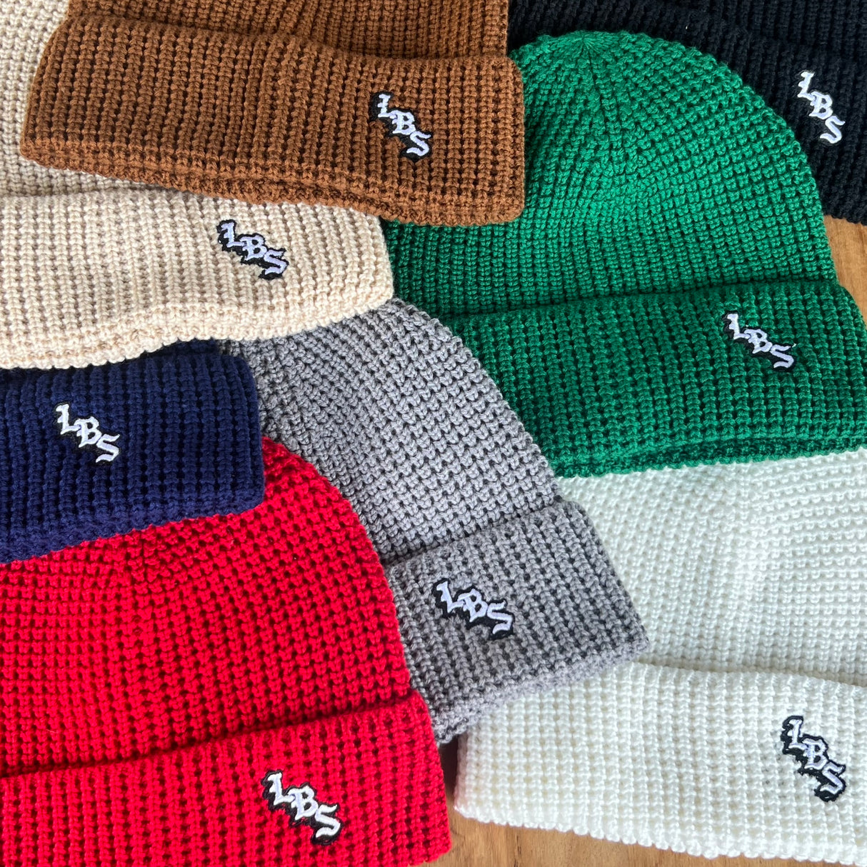 Long Beach Skate LBS Long Side Waffle Knit Beanie