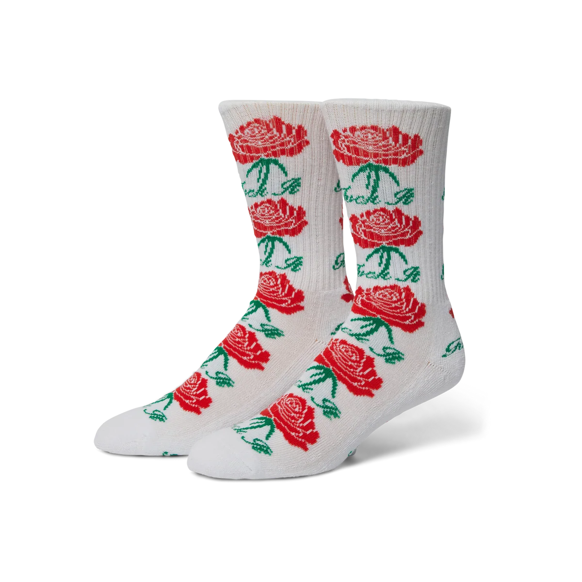 HUF Fuck It Rose White Crew Sock