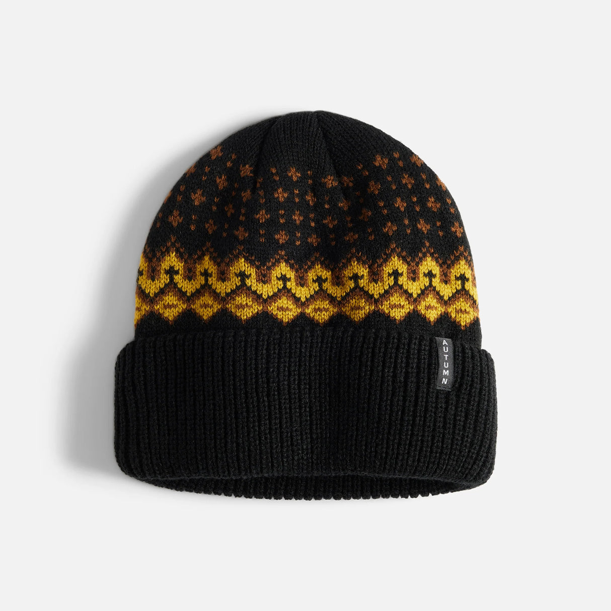 Autumn Fairisle Black Beanie