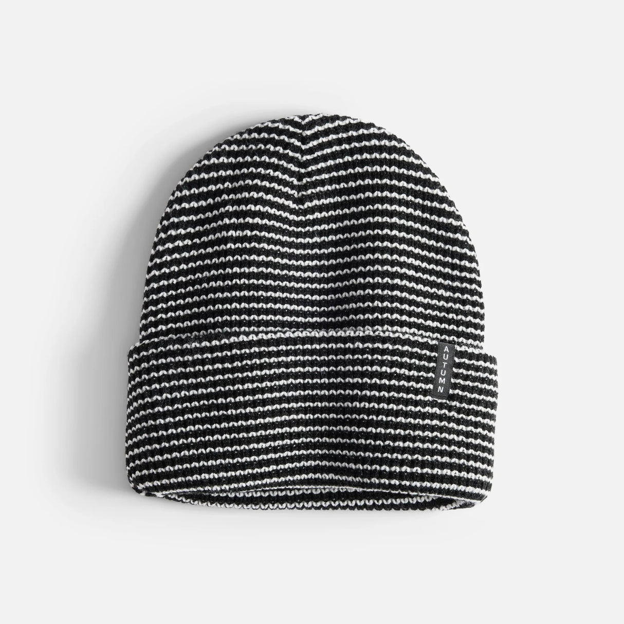 Autumn Stripe Black Beanie