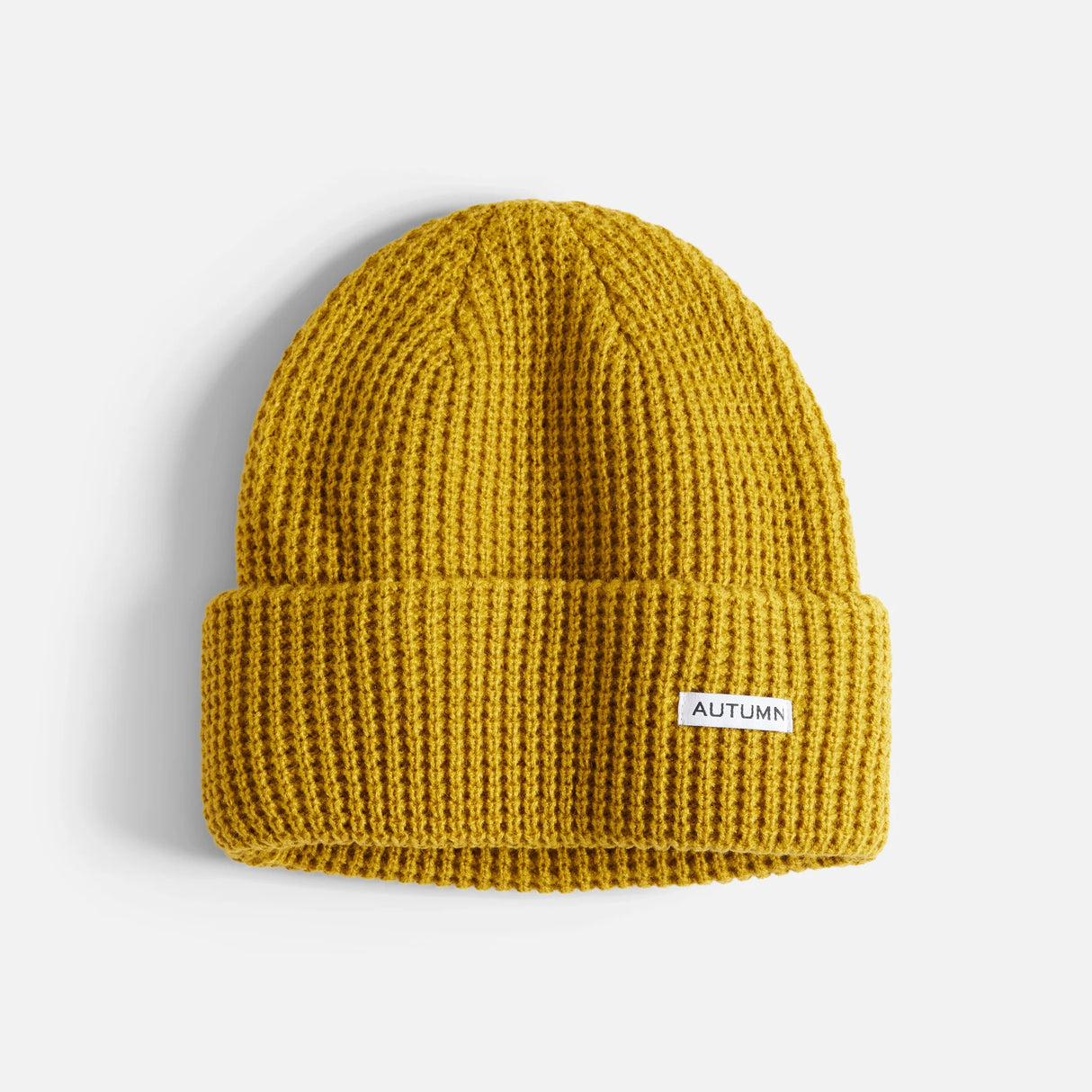 Autumn Waffle Olive Ochre Beanie