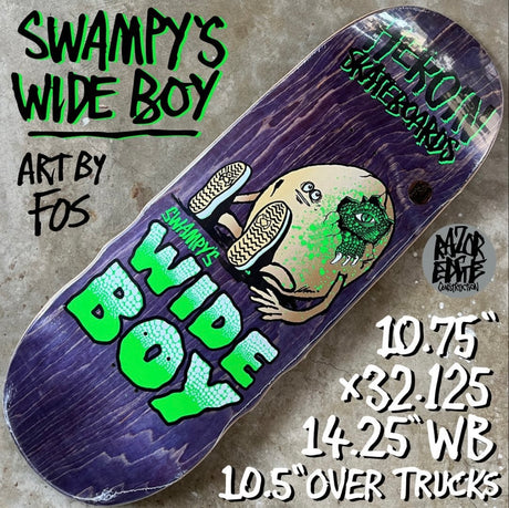 Heroin Swampys Wide Boy Egg 10.75" Shaped Skateboard Deck
