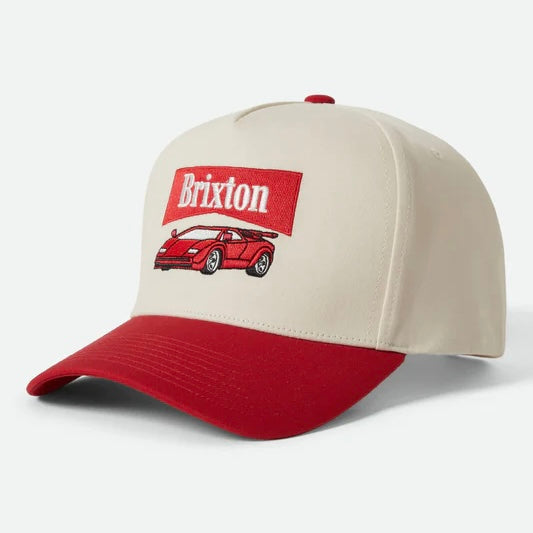 Brixton Champion Netplus Adrenaline Rush White Cap Medium Profile Snapback Hat