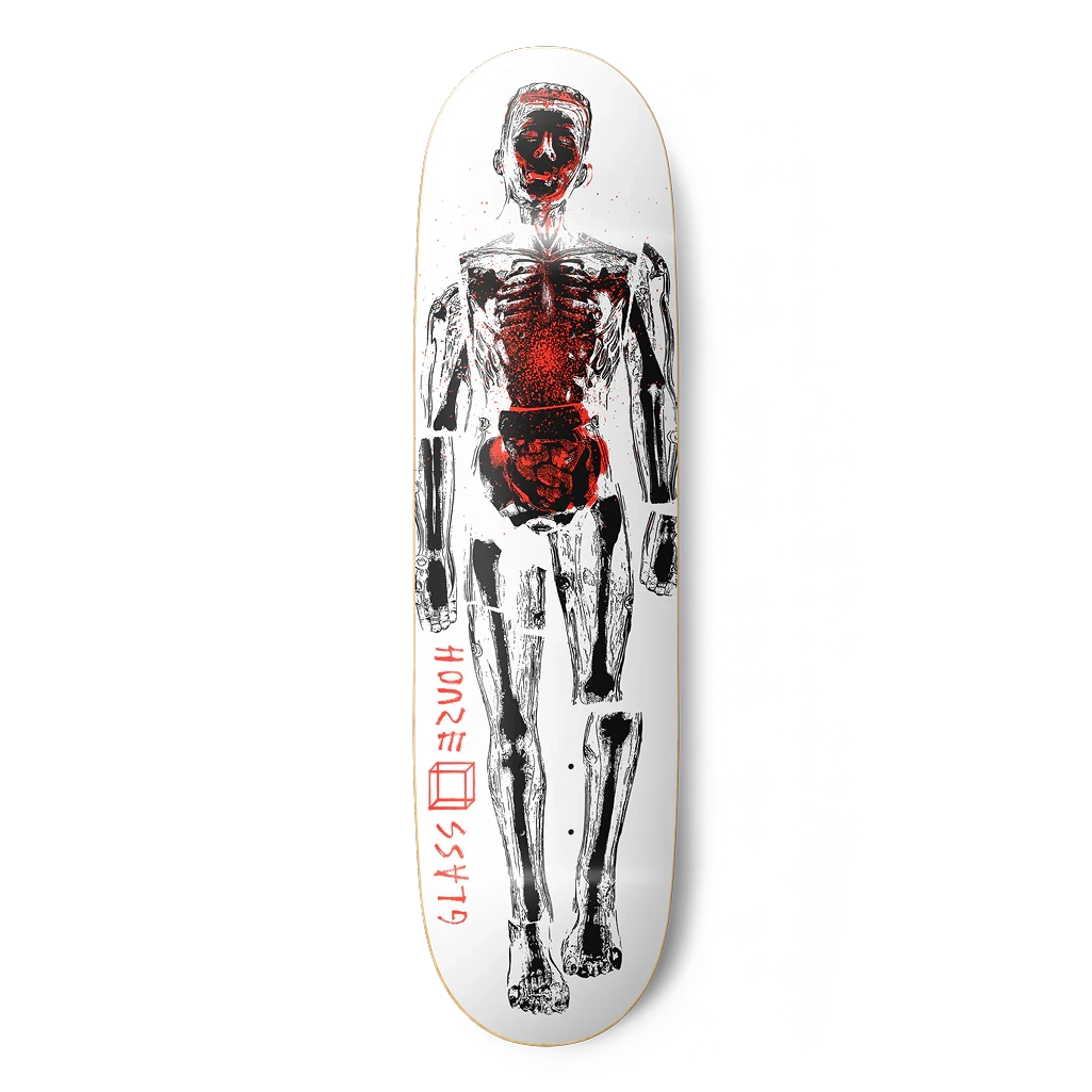 Glass House Glass Man White/Red 8.25" Skateboard Deck