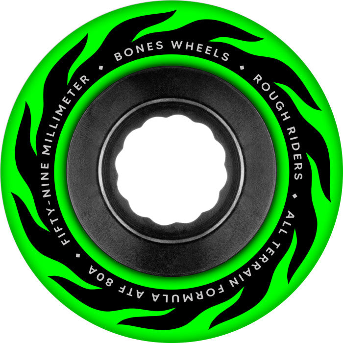 Bones ATF Rough Riders Eternal Flame 80a 59mm Green Cruiser Wheels