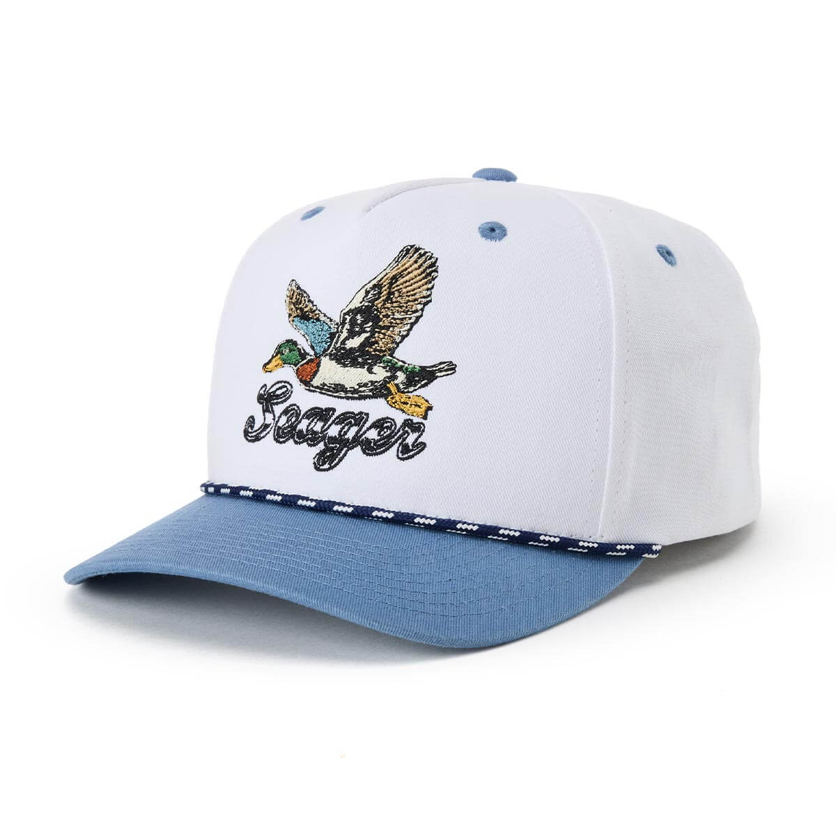 Seager Greenhead Snapback White/Blue Snapback Hat
