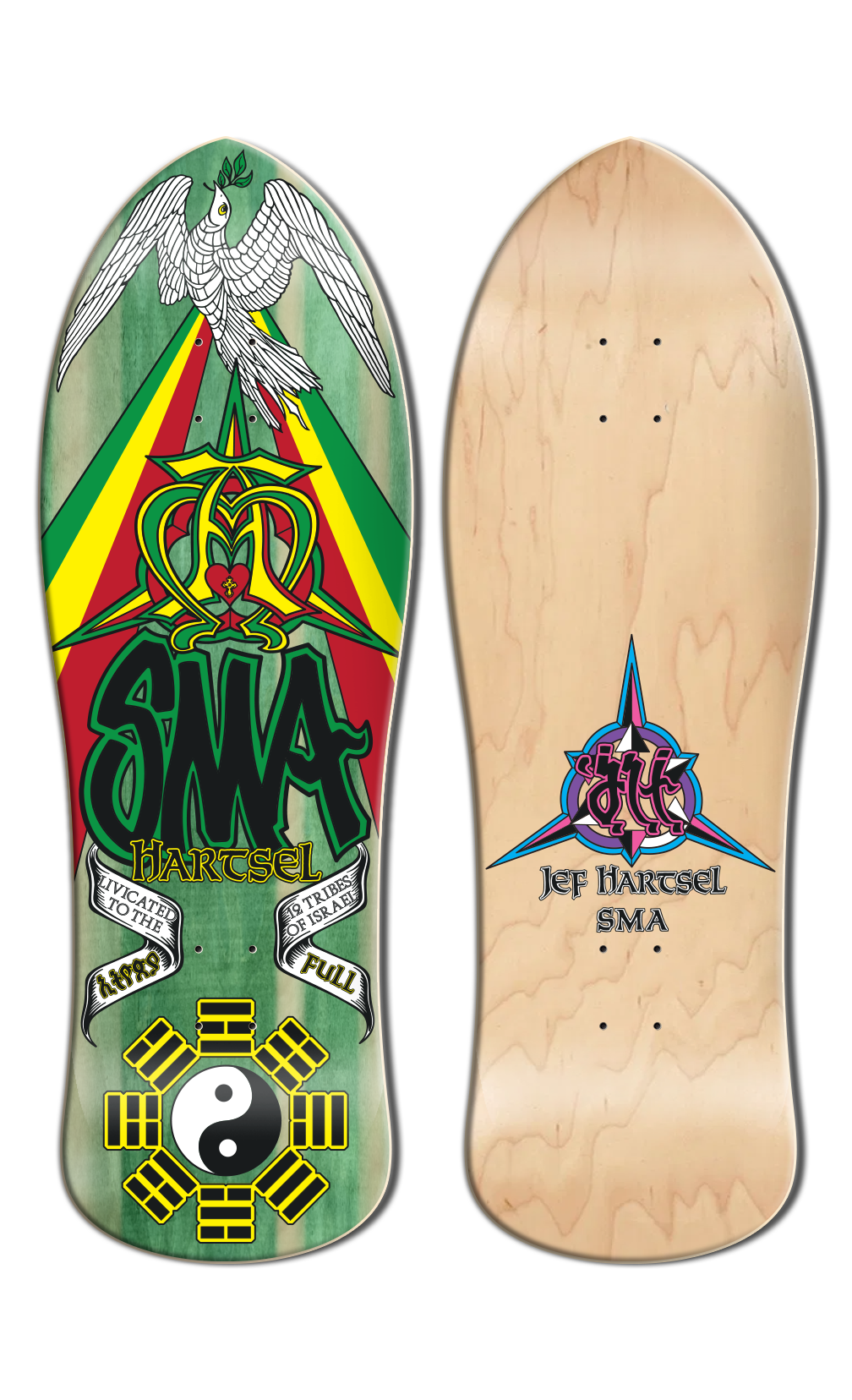 Santa Monica Airlines Series 4 Jef Hartsel Green Stain Bottom 10.5" Skateboard Deck