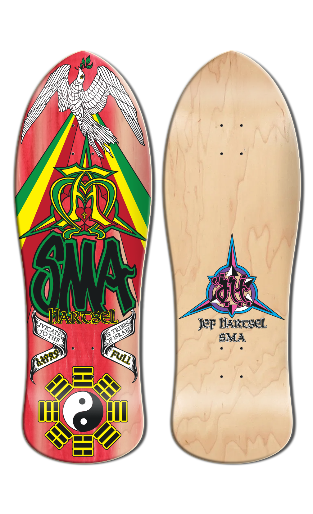 Santa Monica Airlines Series 4 Jef Hartsel Red Stain Bottom 10.5" Skateboard Deck