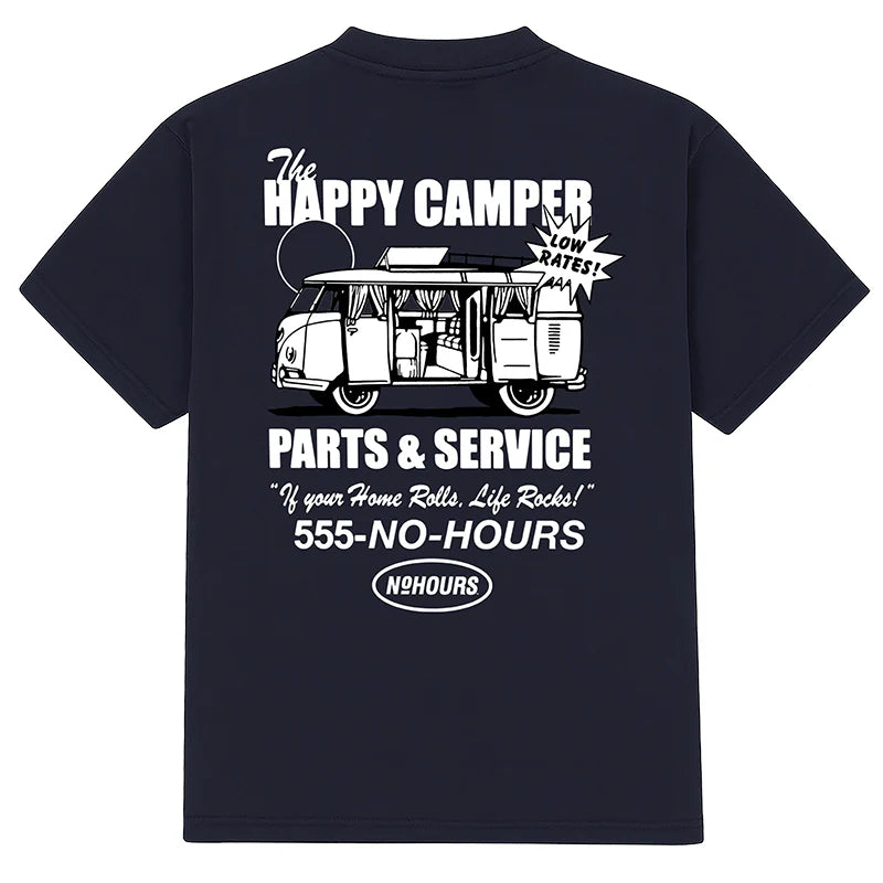 No Hours Happy Camper Navy S/s Shirt