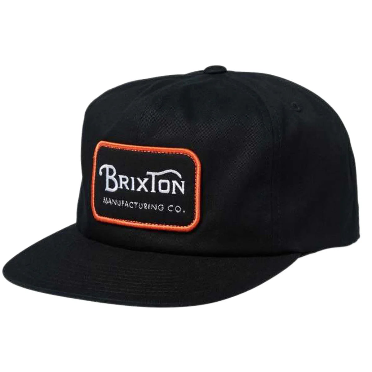 Brixton Grade Black Orange White High Profile Snapback Hat