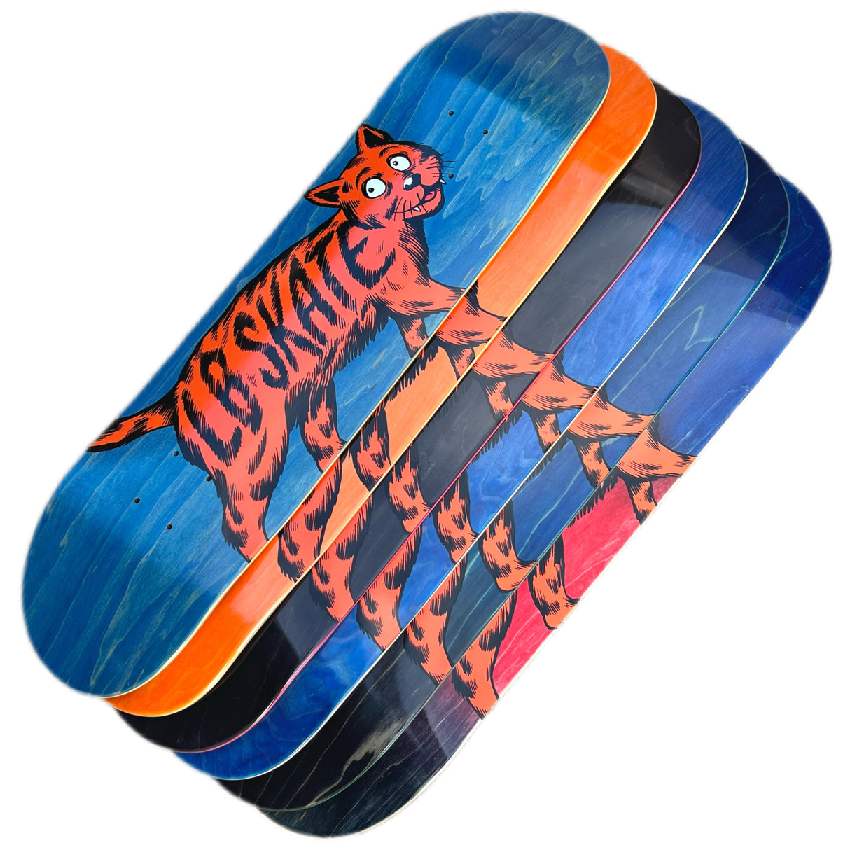 Long Beach Skate Co Big Alley Cat Assorted Stain Skateboard Deck