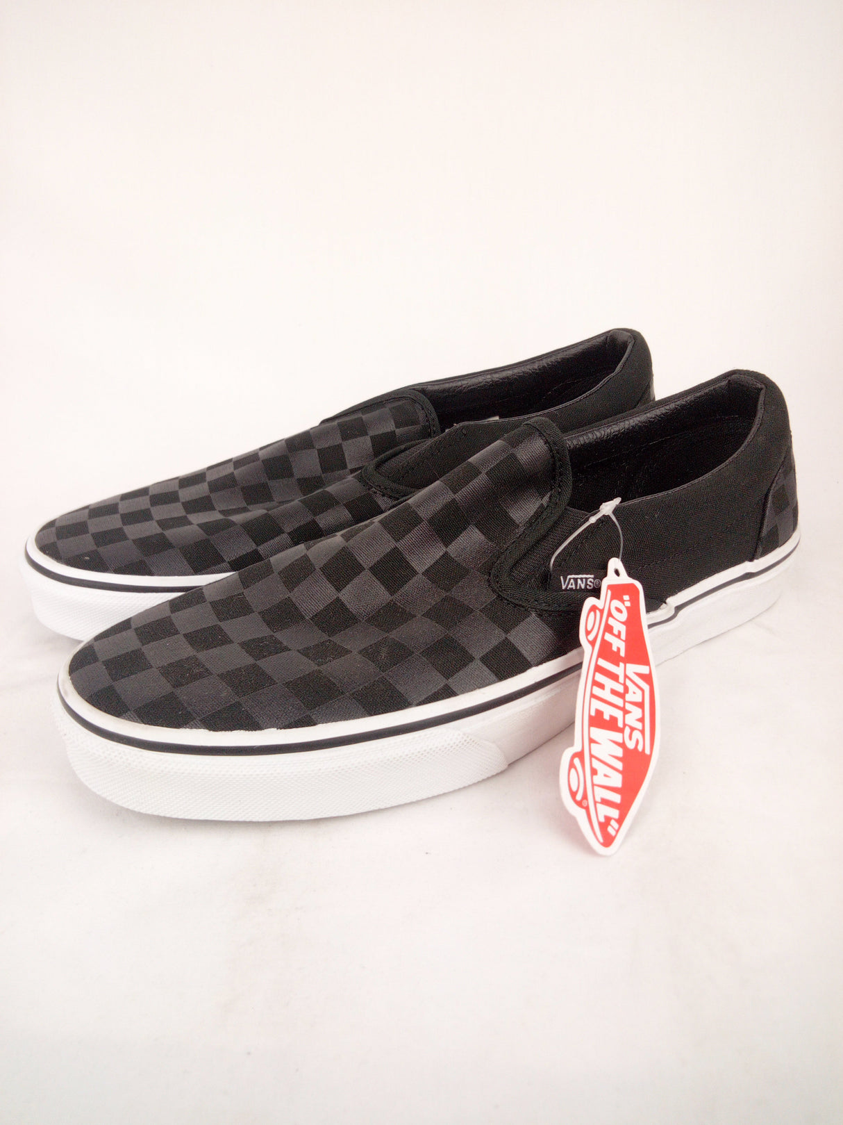 Vans Classic Slip-On Checkerboard Black Mens Size 9.0 Shoes