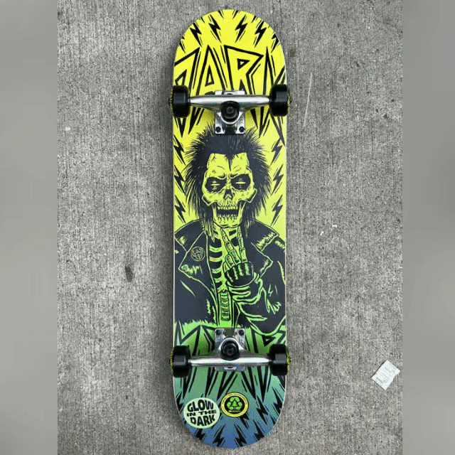 Darkstar Electric First Push Yellow 8.0" Glow in the Dark Complete Skateboard