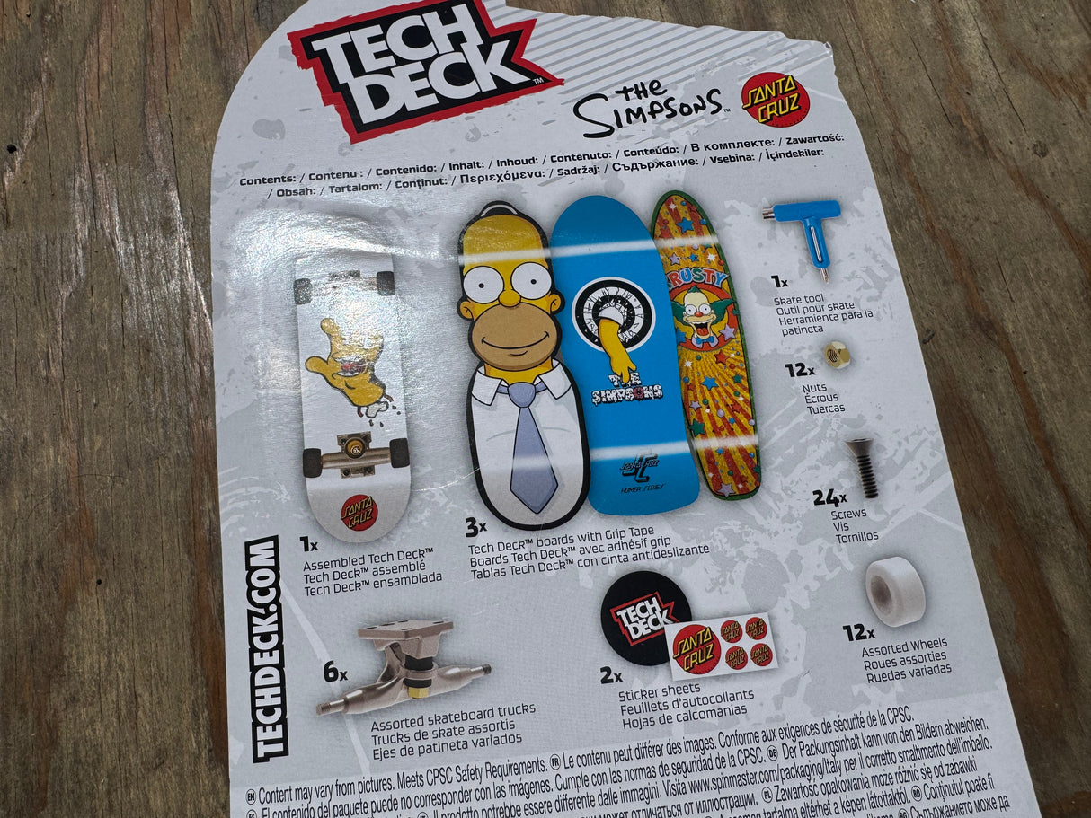 Tech Deck Santa Cruz x Simpsons 4 Pack Fingerboard Complete