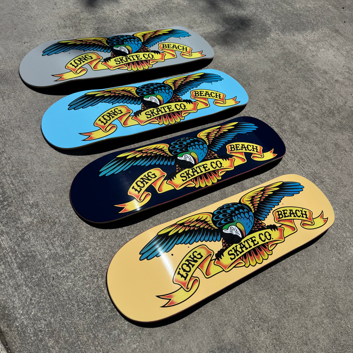 Long Beach Skate Co Classic Parrot Light Blue 8.38" Skateboard Deck