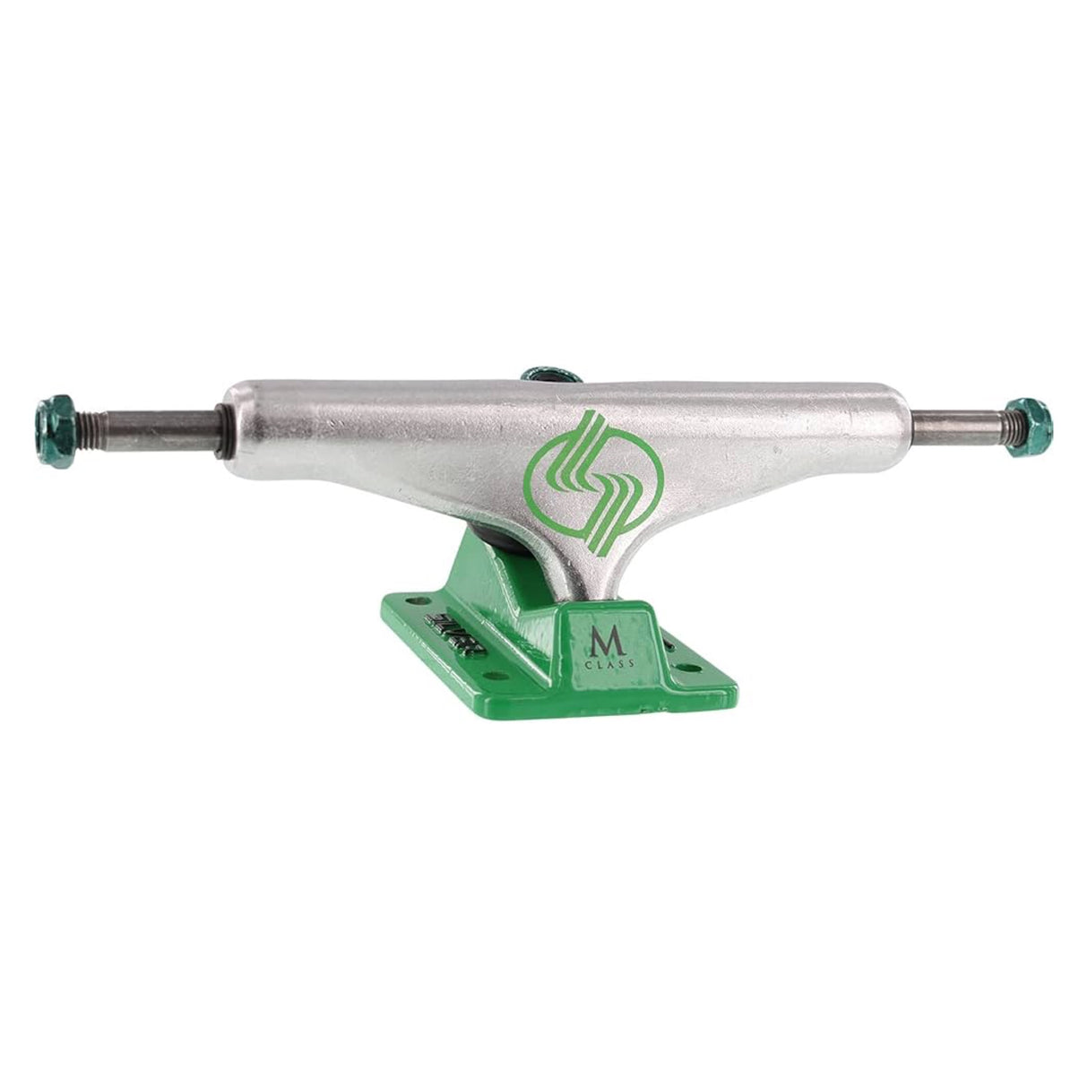 Silver M-Class Hollow Polished Silver Green Trucks (Set of 2)
