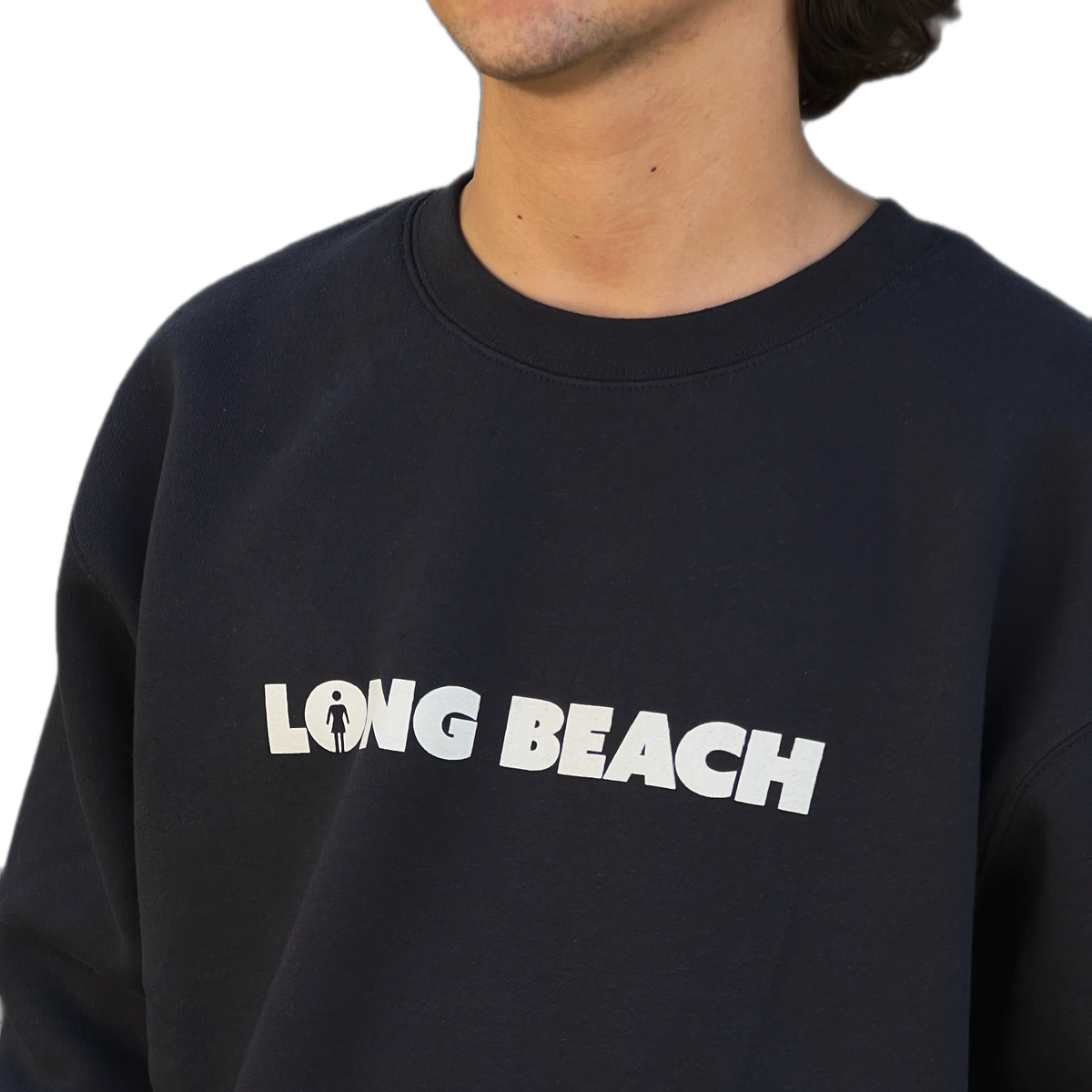 Girl x LB Skate “We OG Long Beach” Navy Crewneck Sweatshirt