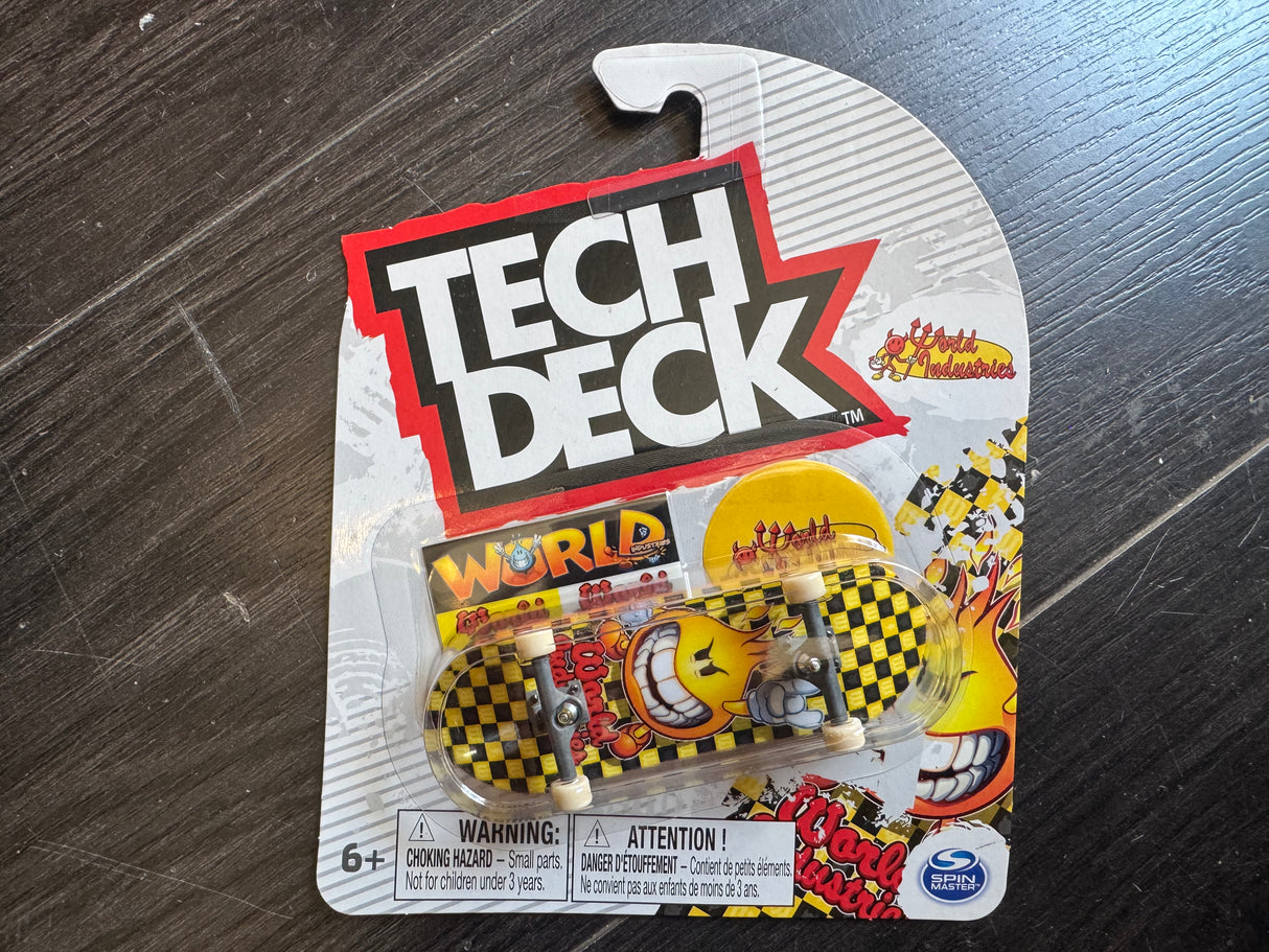 Tech Deck World Industries Flame Boy Checkered Fingerboard Complete