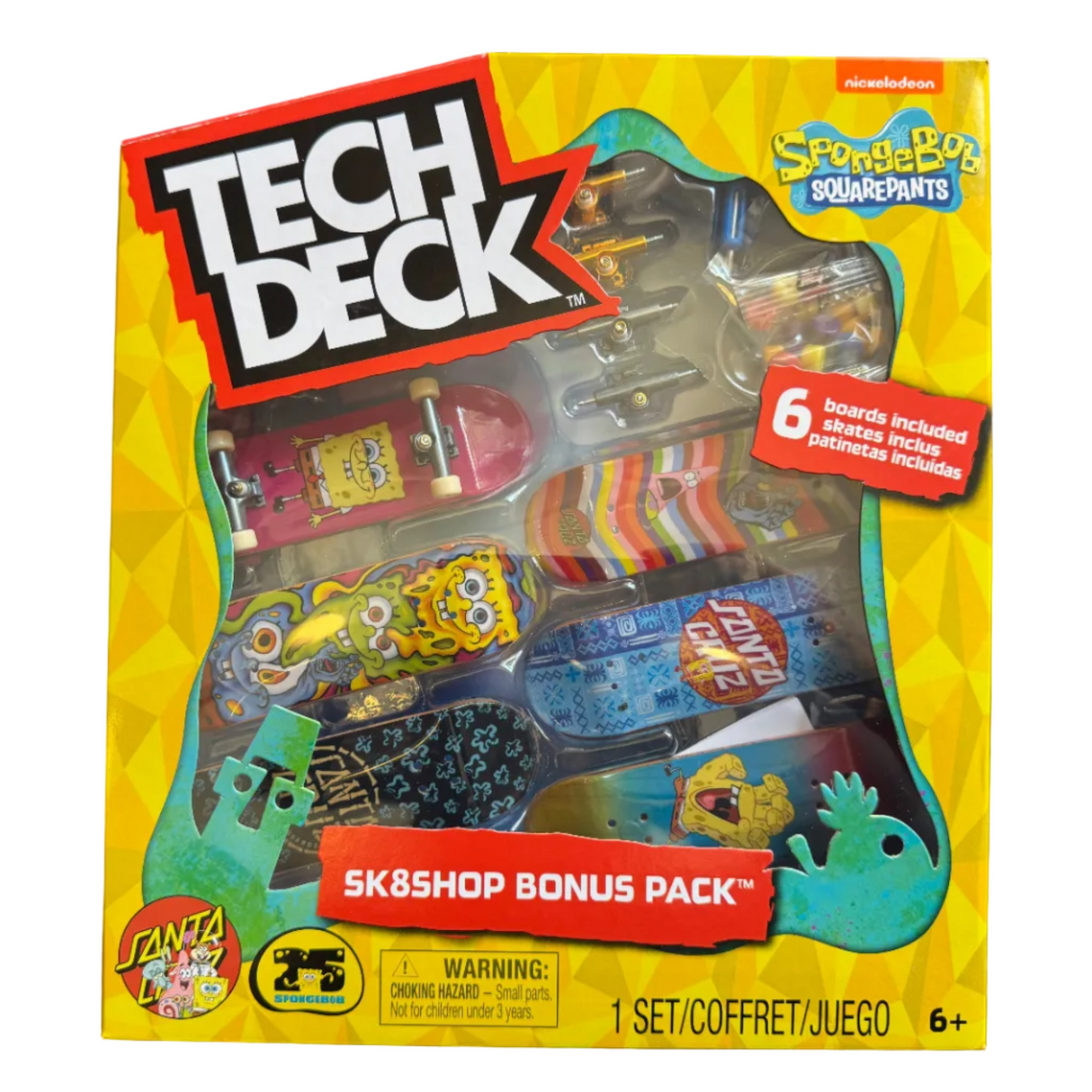 Tech Deck Santa Cruz x SpongeBob Sk8shop Bonus Pack Fingerboards