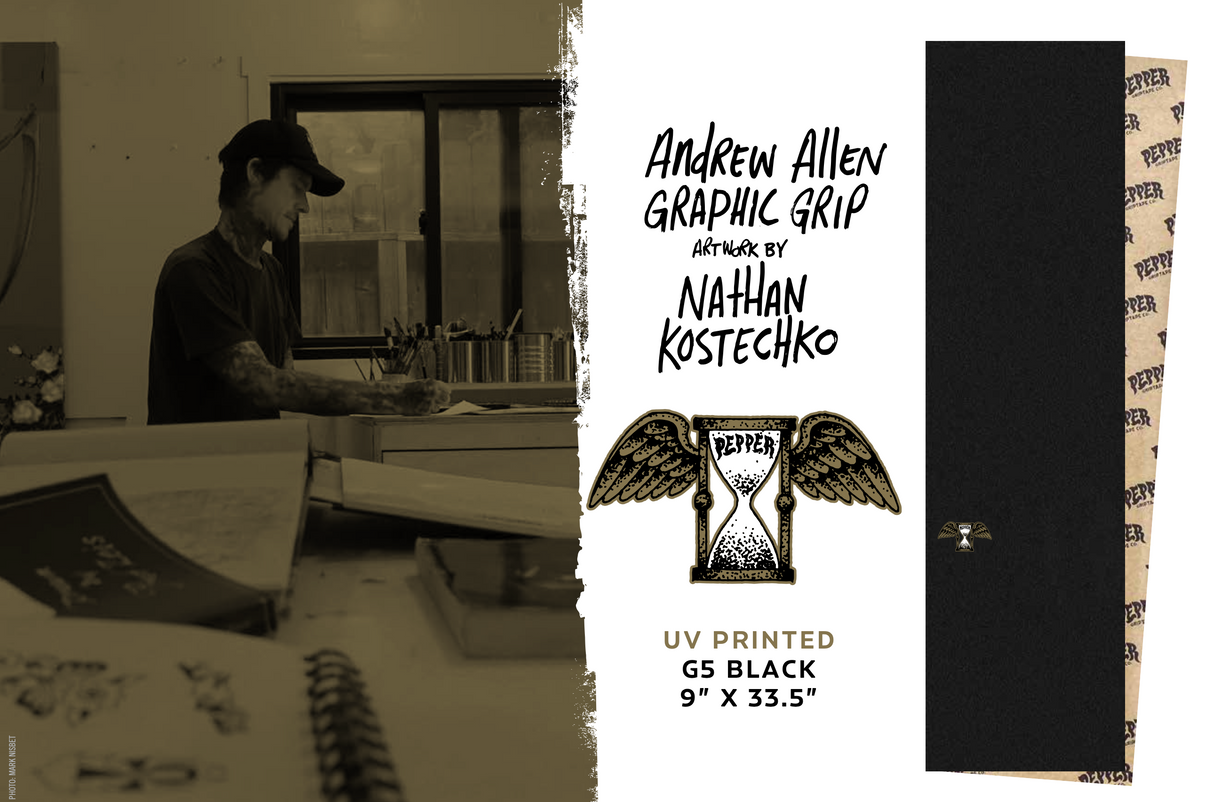 Pepper Andrew Allen 9" x 33.5" Black Griptape