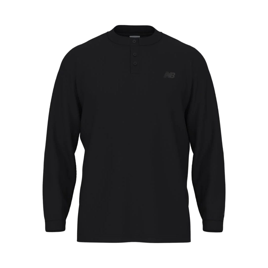 New Balance Numeric Black Waffle Knit L/s Henley