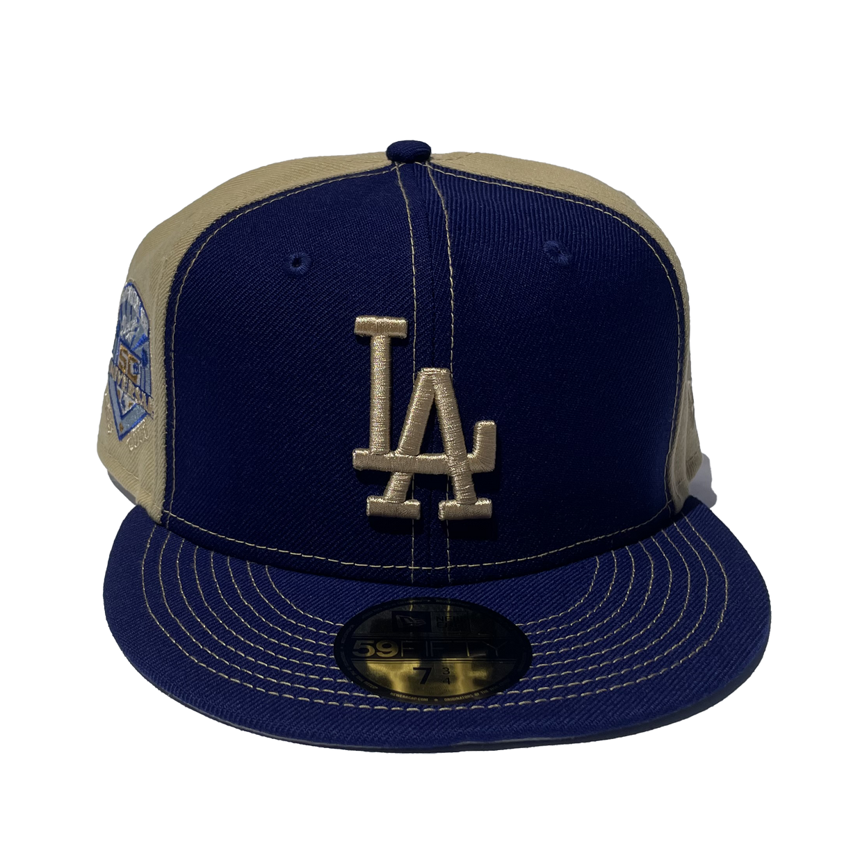 New Era Los Angeles Dodgers OTC Gold Blue Tan Gold Contrast Stitch 59Fifty Fitted Hat