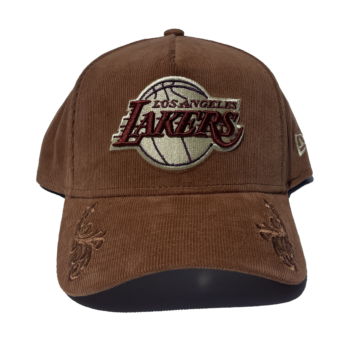 New Era Los Angeles Lakers Ornamental Cord Brown A-Frame 940 Snapback Hat