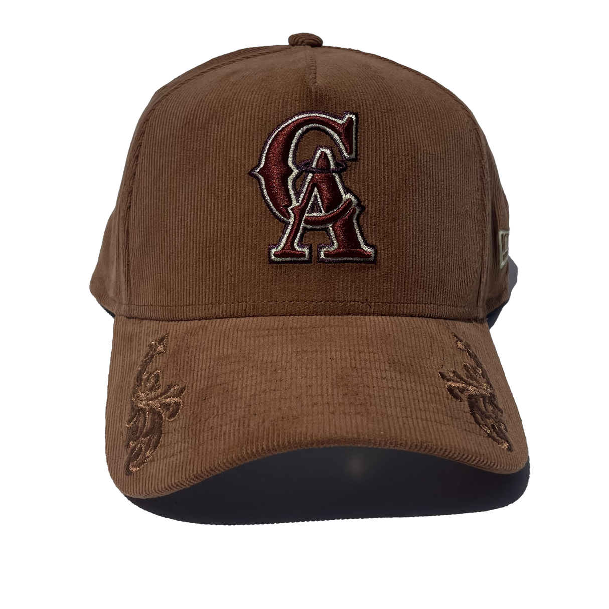 New Era California Angels of Anaheim Ornamental Cord Brown A-Frame 940 Snapback Hat