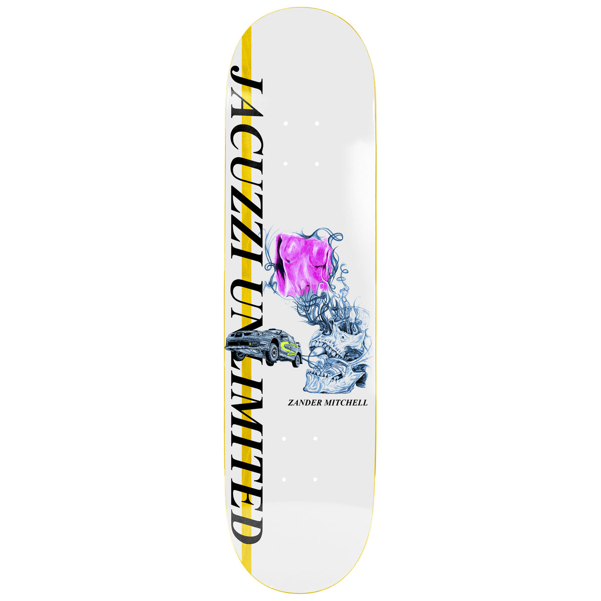 Jacuzzi Zander Race Car EX7 White 8.5" Skateboard Deck