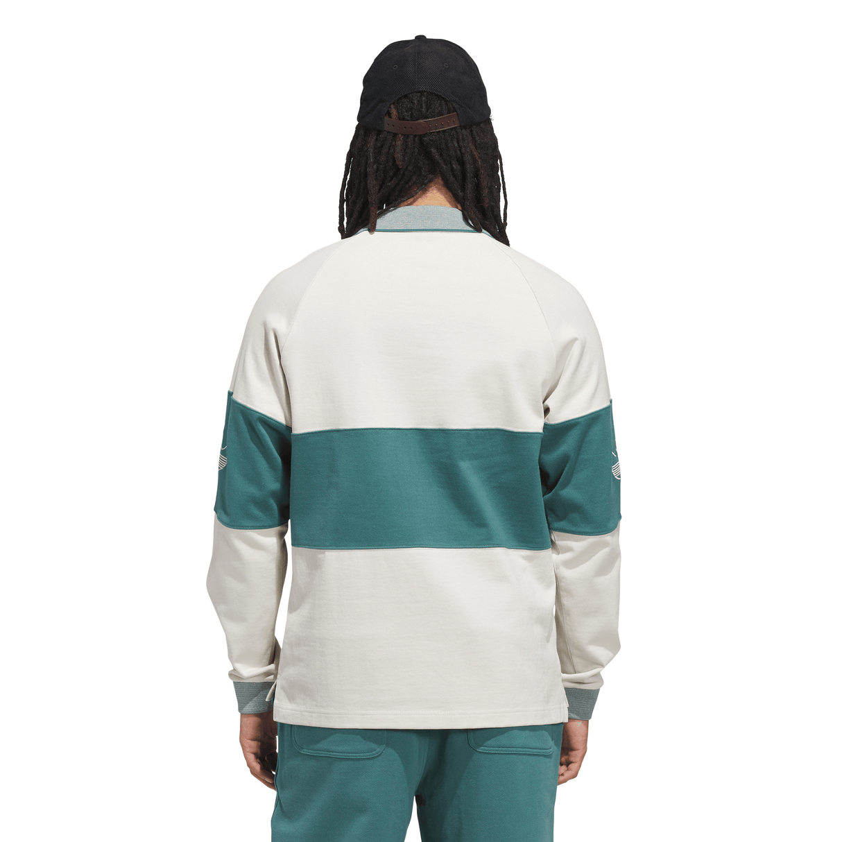 Adidas Skateboarding x Gonz Shmoofoil Aluminum / Preloved Teal Heavyweight Rugby L/s Shirt