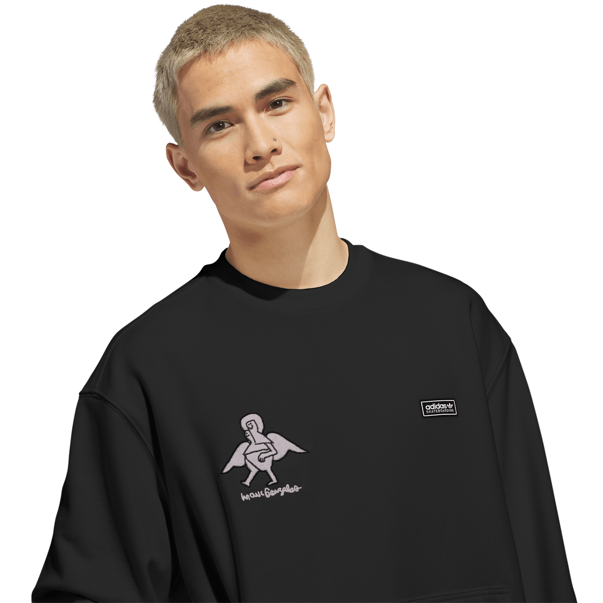 Adidas Skateboarding x Mark Gonzales Black/Aurora Ivy Crewneck Sweatshirt