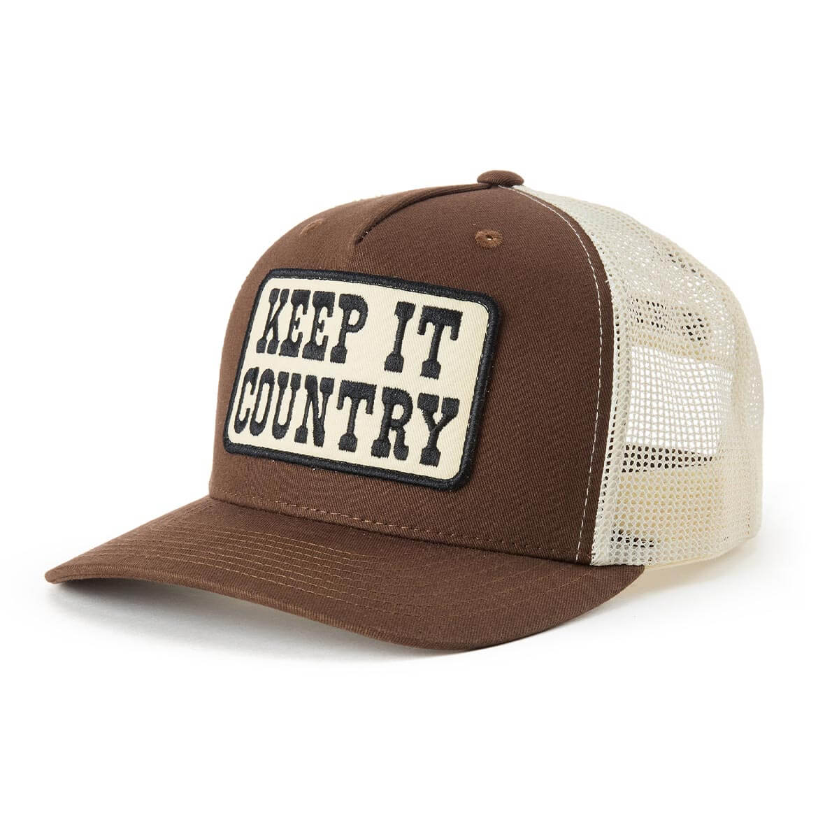 Seager Keep It Country Trucker Brown/Cream Snapback Hat