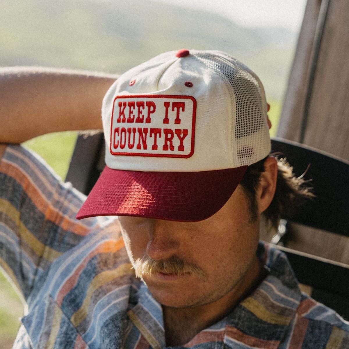 Seager Keep It Country Trucker Cream/Red Snapback Hat