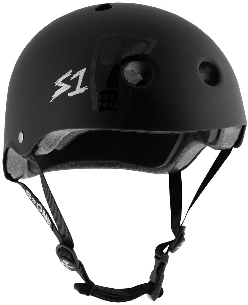 S1 Lifer Black Matte Vato Skull Lance Mountain Helmet