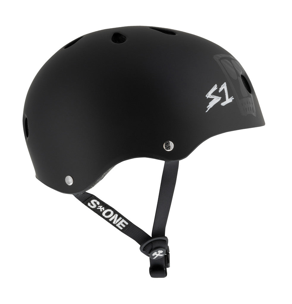 S1 Lifer Black Matte Vato Skull Lance Mountain Helmet
