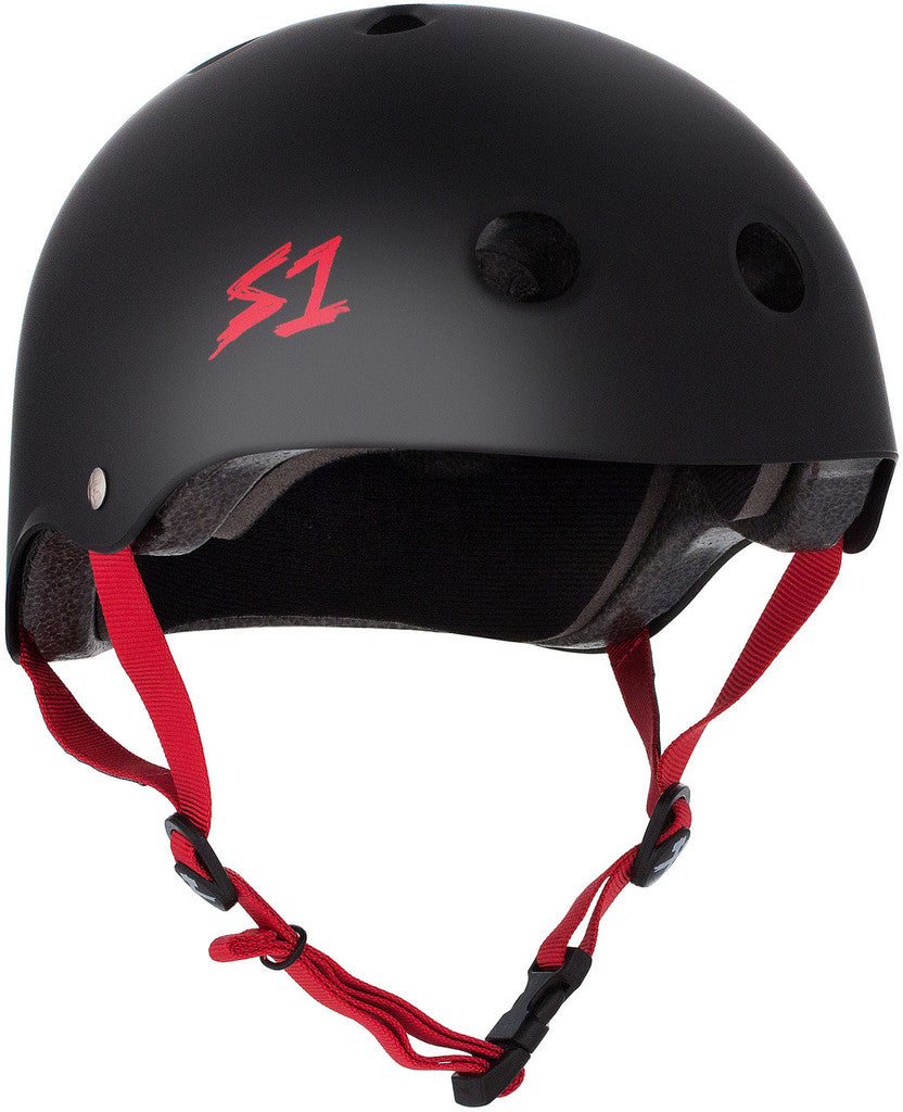 S1 Lifer Black Matte Red Straps Helmet