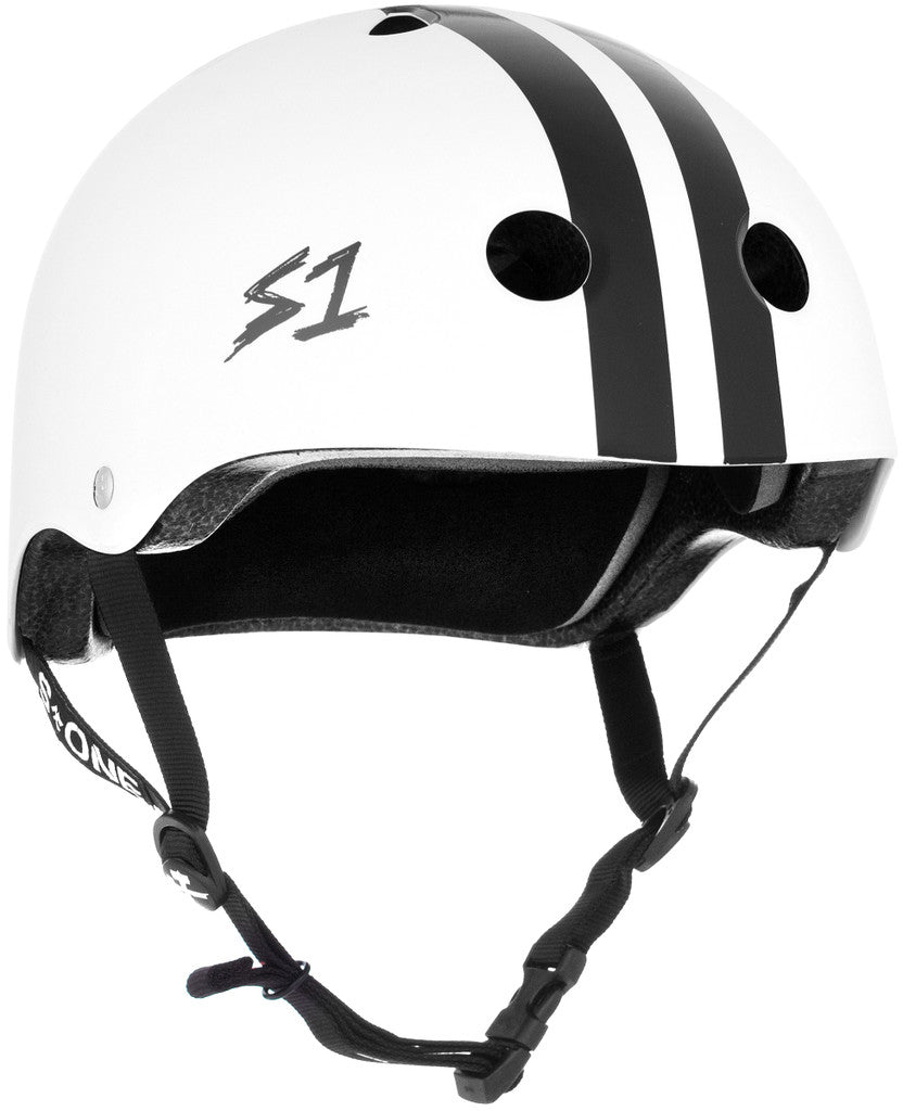 S1 Lifer White Black Stripes Helmet