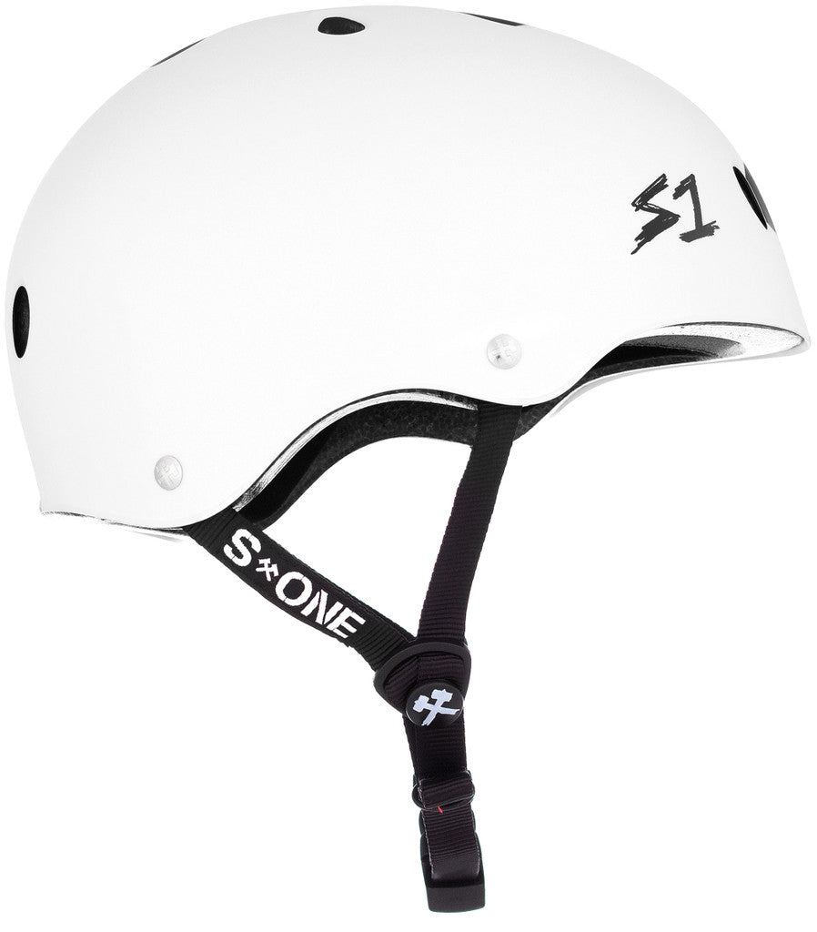S1 Lifer White Black Stripes Helmet