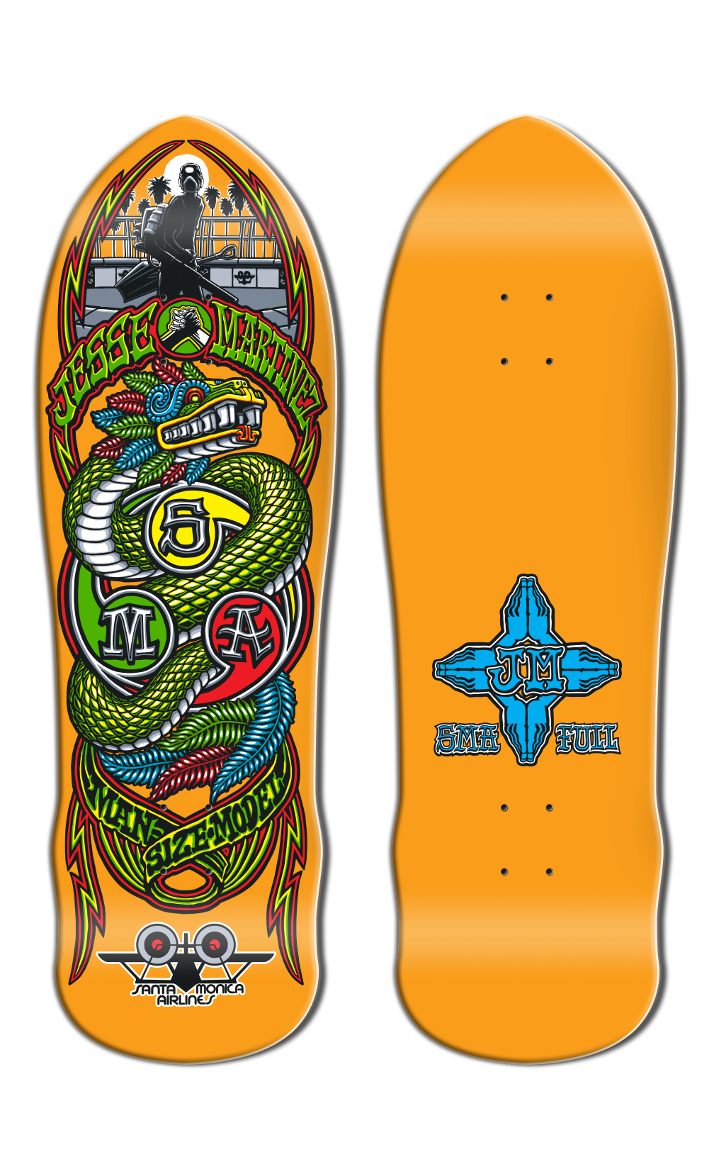 Santa Monica Airlines Series 4 Jesse Martinez Orange Dip 9.875" Skateboard Deck
