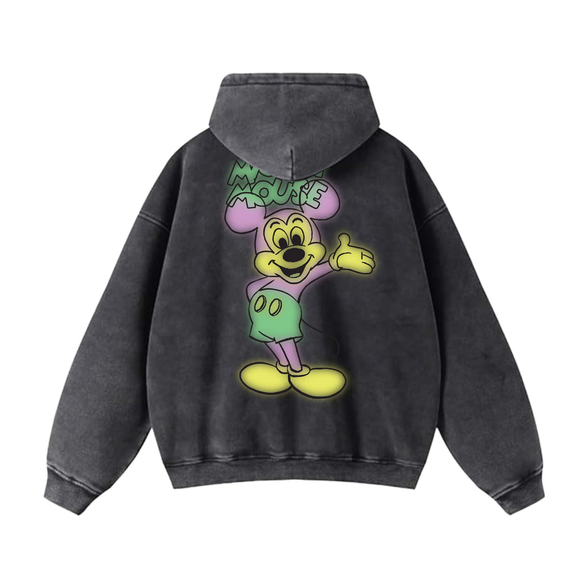 Huf X Mickey Spray Relaxed Fit Black Zip Up Hooded Sweatshirt