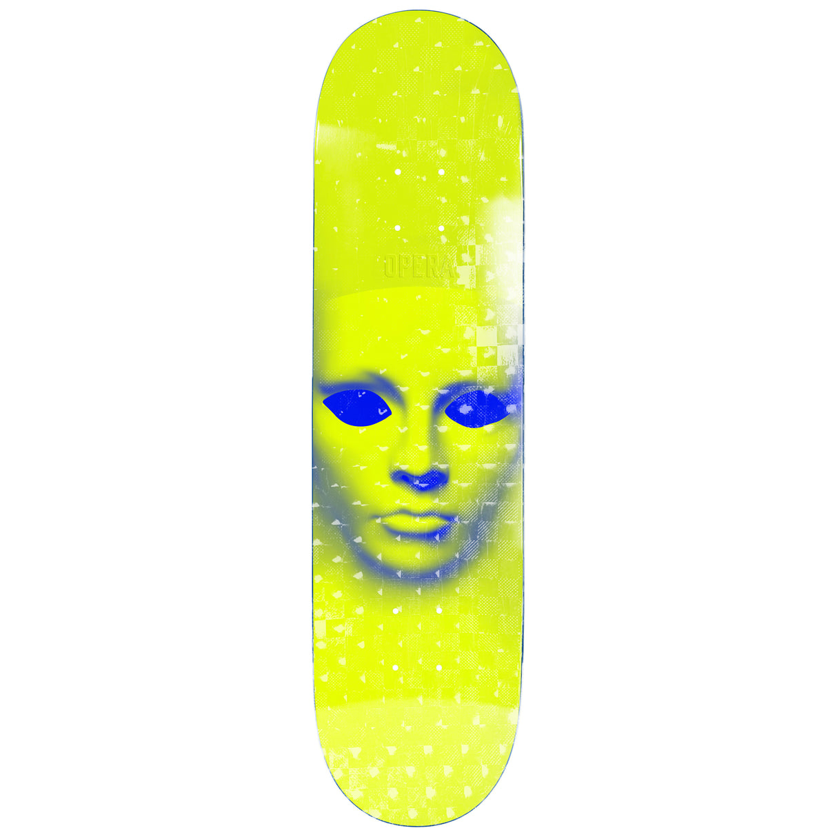 Opera Face Yellow Holographic EX7 Skateboard Deck