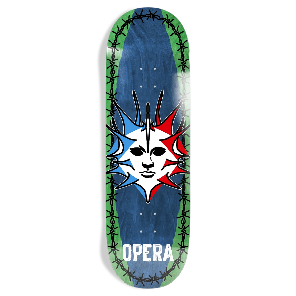 Opera Fatties Torn Spike Blue/Green 10" Skateboard Deck