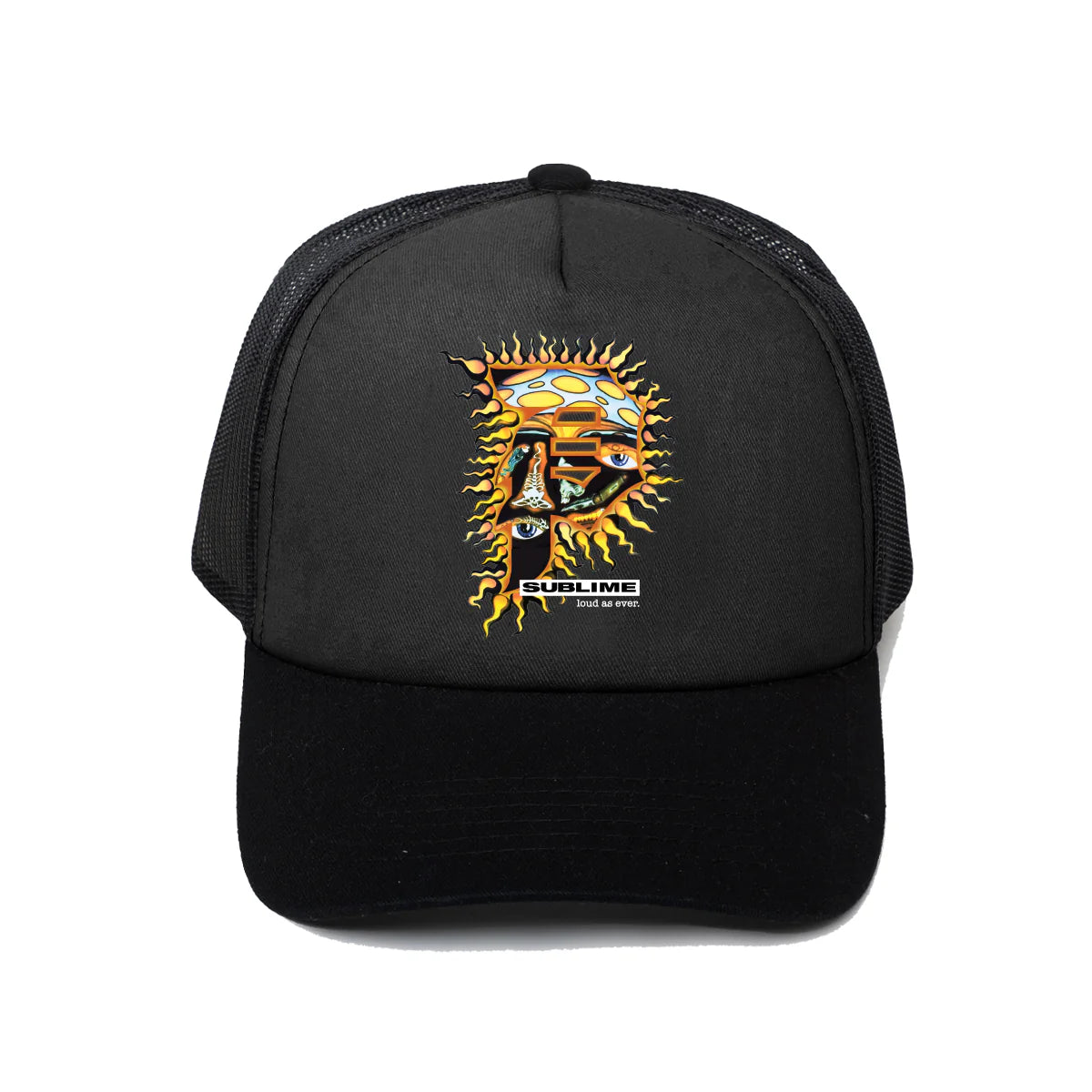 Primitive x Sublime Dirty P Sun Black Snapback Trucker Hat